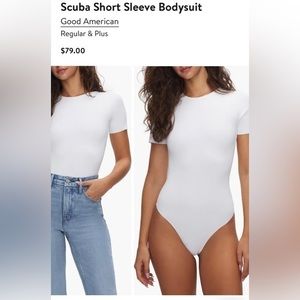 GOOD AMERICAN - Scuba Short Sleeve Bodysuit - SMALL